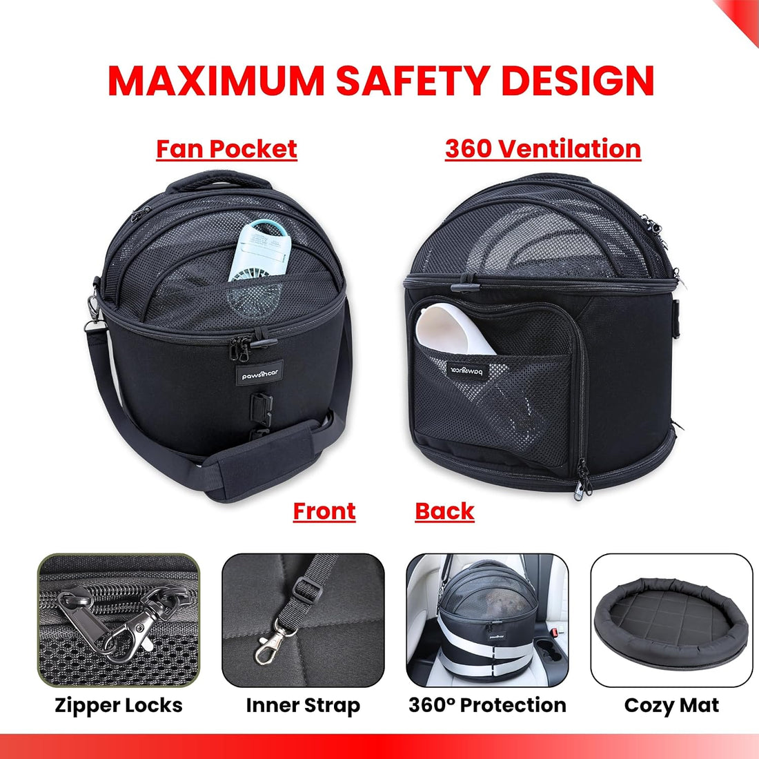 Crash-Tested Small Dog Car Seat | CPS Certified Crash Protection
