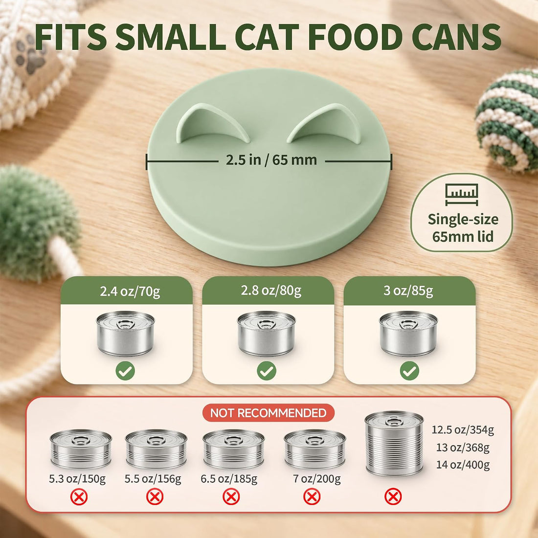 OHMO 2 Pack Cat Food Can Lids
