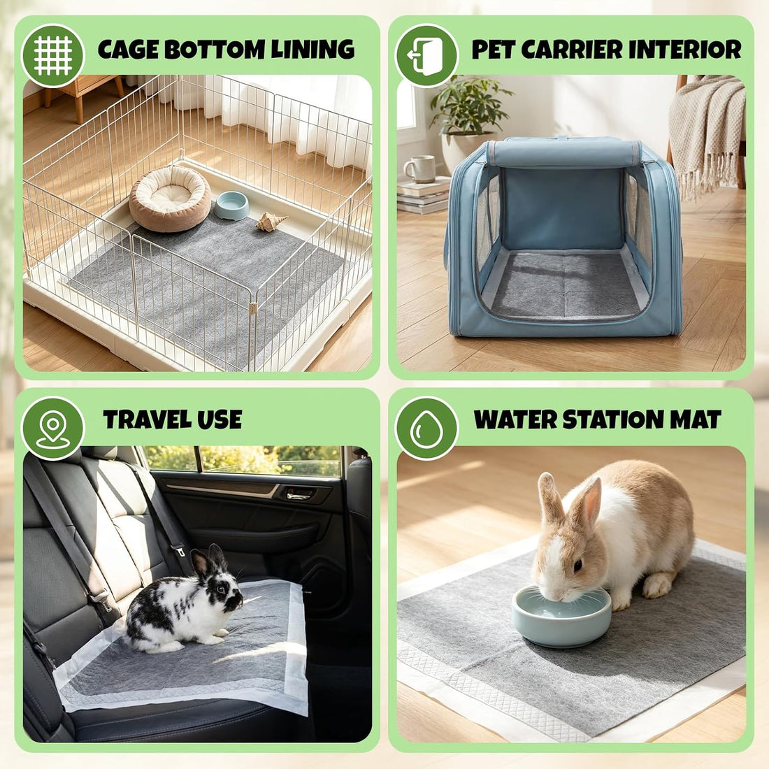 50 Pcs Disposable Guinea Pig Cage Liner Asorbent Potty Training Pee
