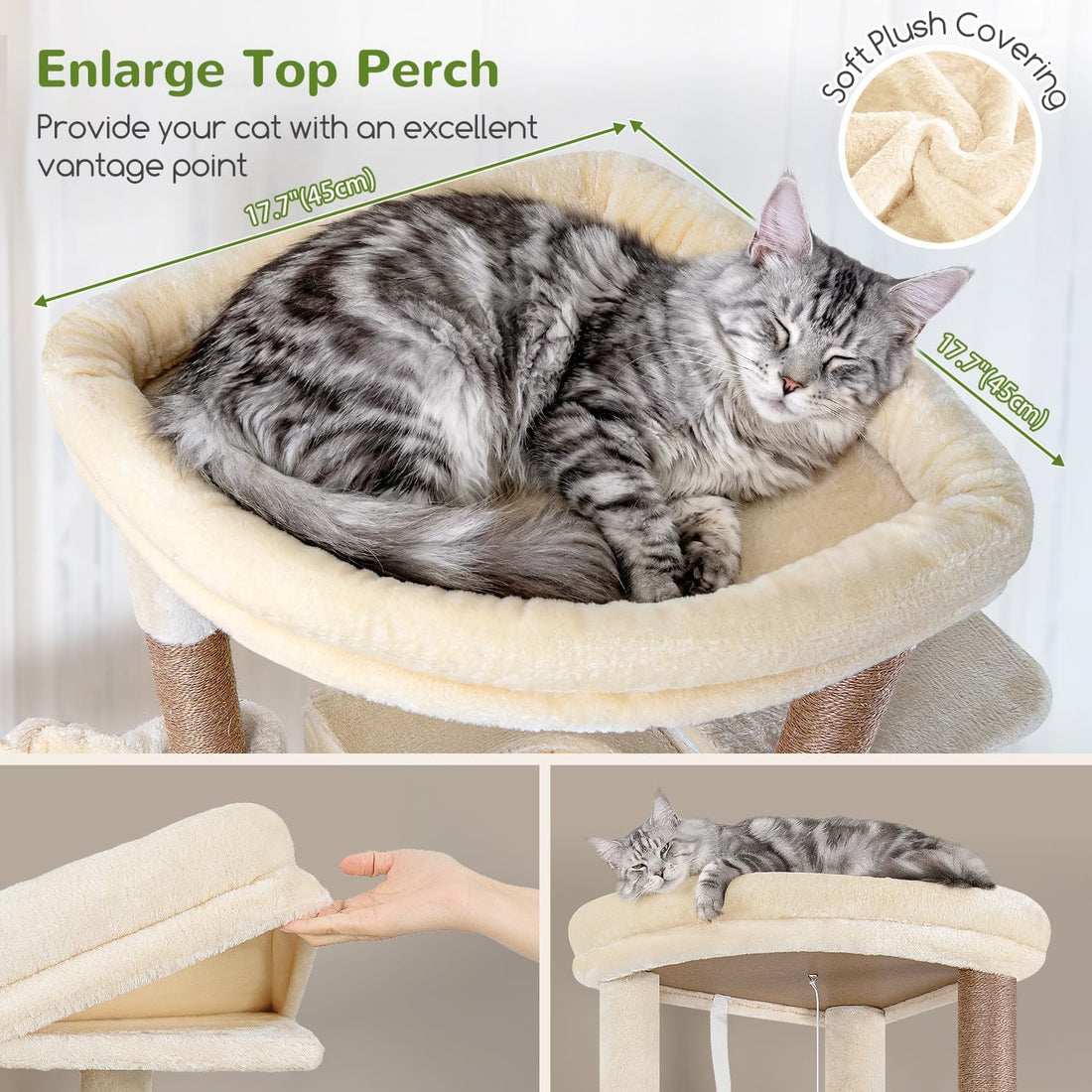 Globlazer S74G 74in Tall Cat Tree for Indoor Cats Large Adult
