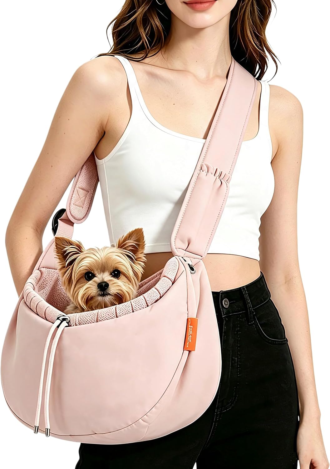 Pet Sling Carrier for Small Dogs/Cats up to 15 lb,Adjustable Shoulder