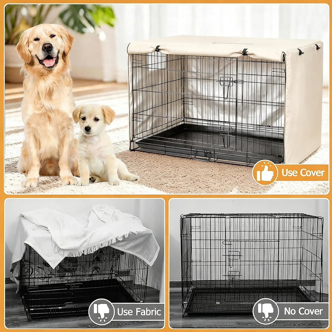 Dalema 42Inch Wire Dog Crate Cover,Durable Windproof Privacy