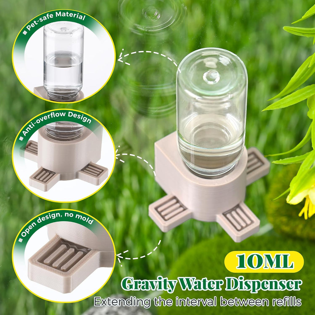 2 Pcs 10ML Jumping Spider Water Dispenser with Magnets