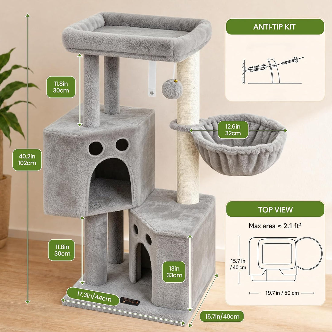 Small Cat Tree Tower for Indoor Cats
