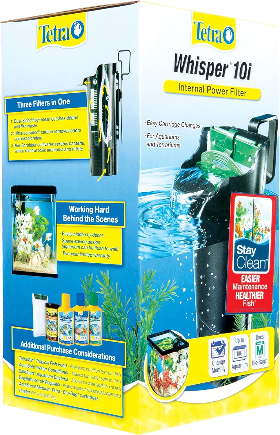 Tetra Whisper 85 GPH Internal Power Filter For Aquariums