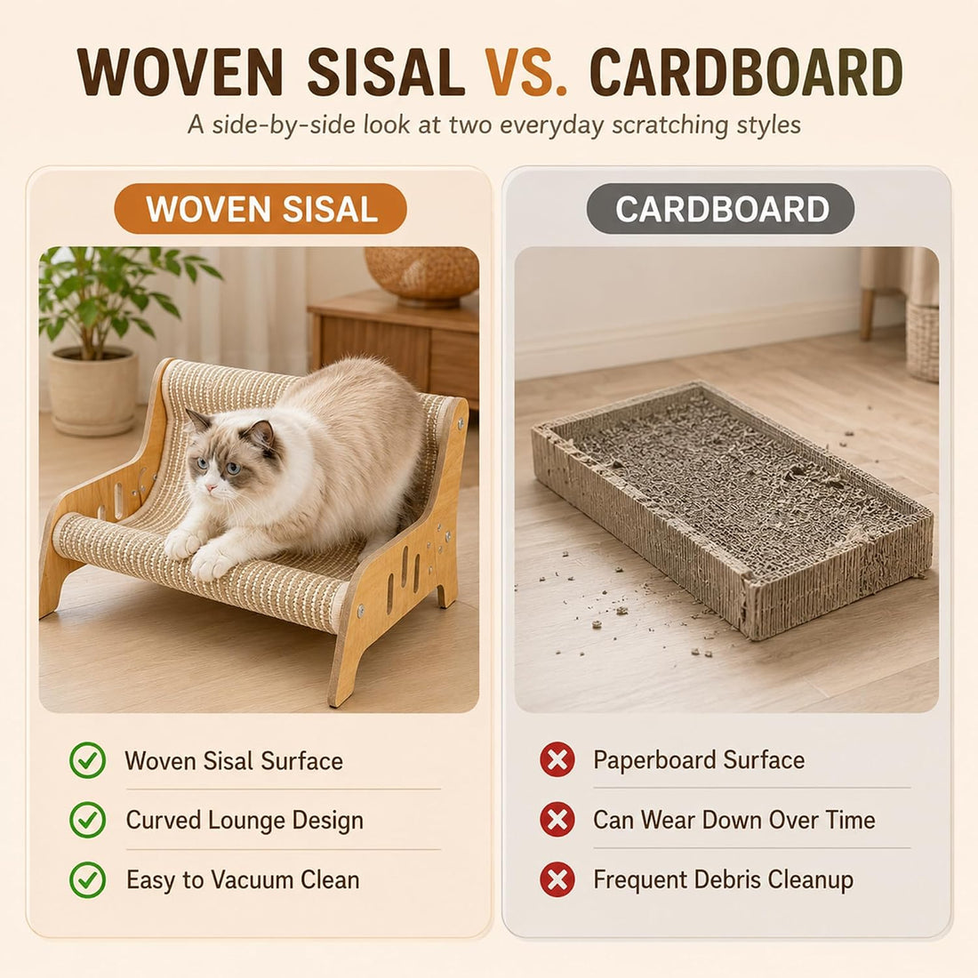 Sisal Cat Scratcher Sofa Bed and Lounger for Indoor Cats