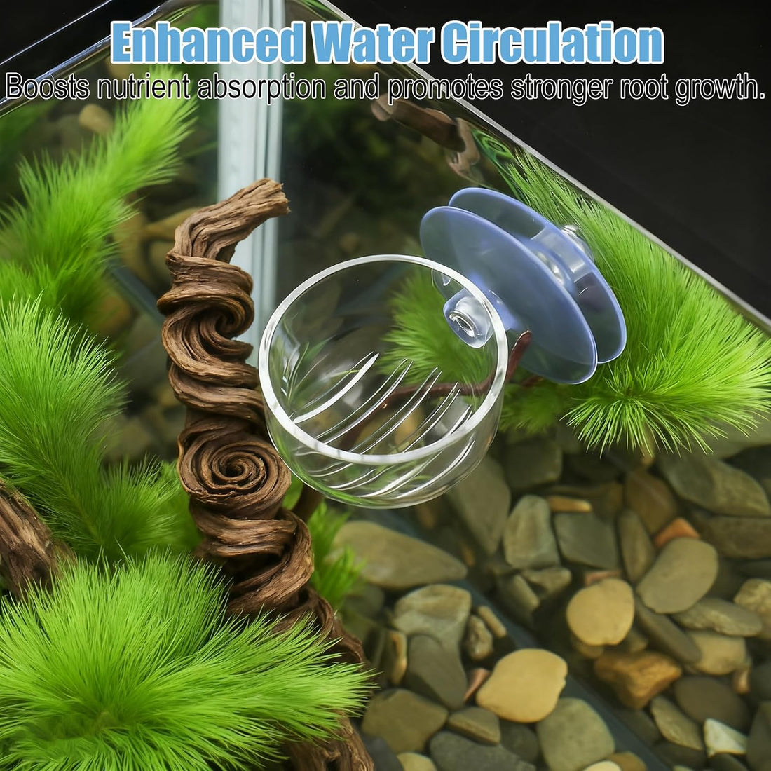 3 Pack Clear Fish Tank Plant Holder Aquatic Plant Cups