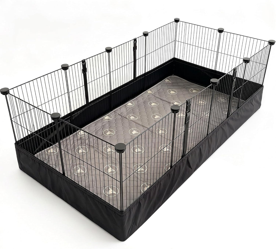 PJYuCien Small Animal Playpen with Waterproof Bottom and 2 Washable