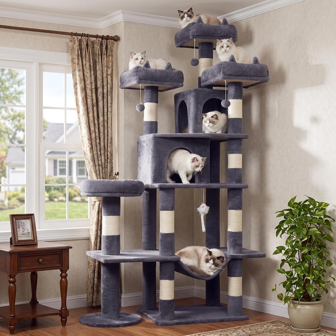 Cat Tower, 71 Inch Heavy Duty Cat Tree for Large Cats