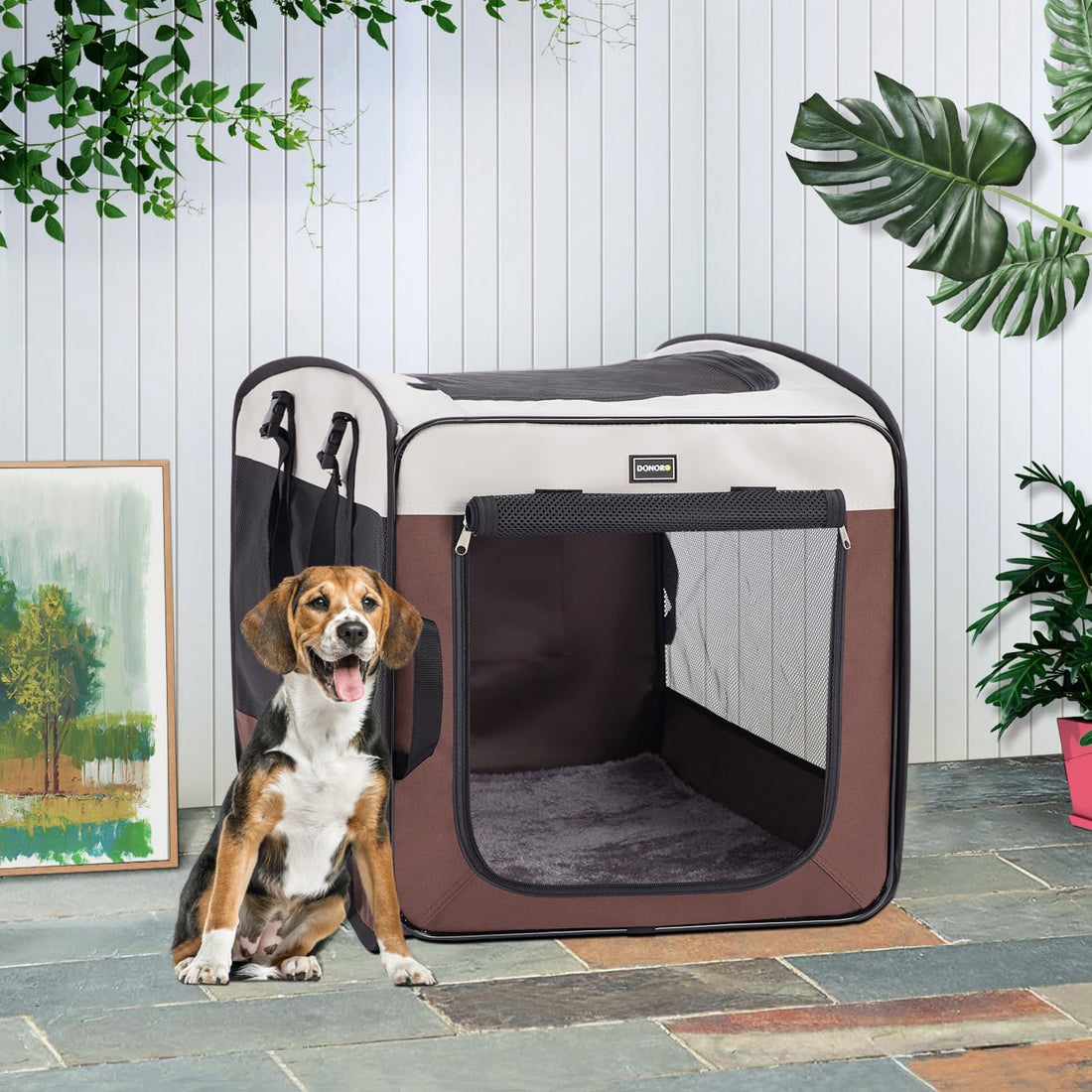 DONORO Dog Kennels and Crates for Medium Dogs