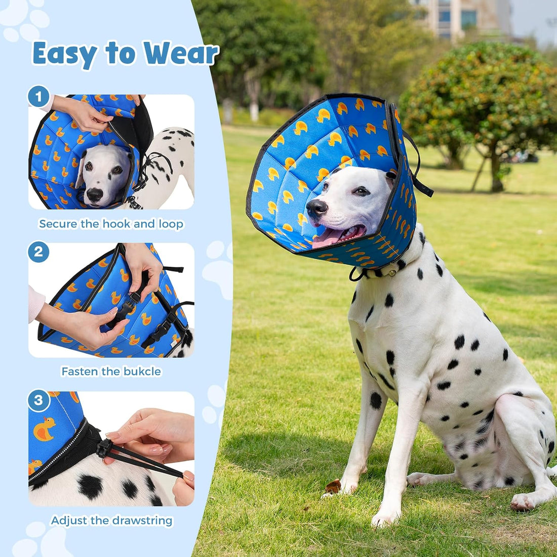 Avont Soft Dog Cone Drawstring, Snap-in, Waterproof, Anti-Lick
