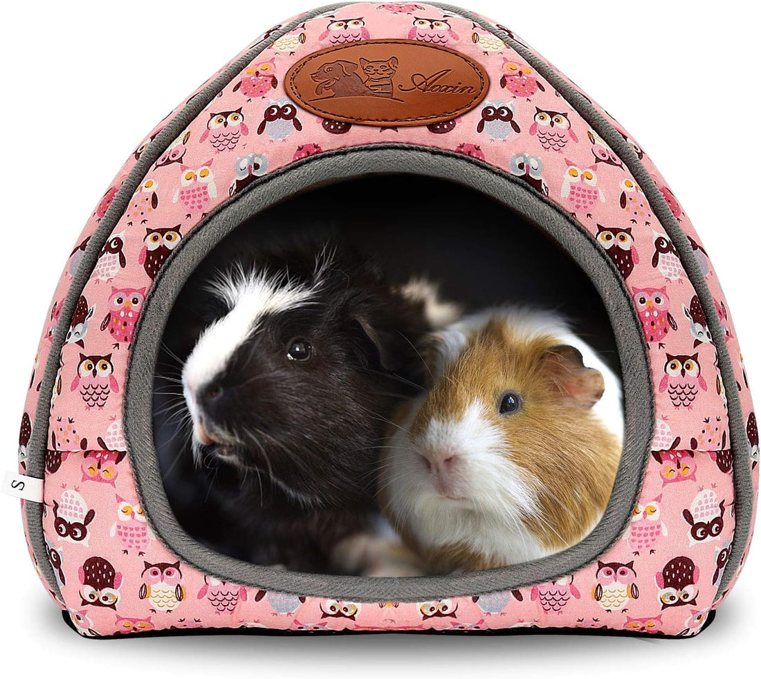 BWOGUE Guinea Pig Bed Hideout, Washable Hamster Cave for Small Animals