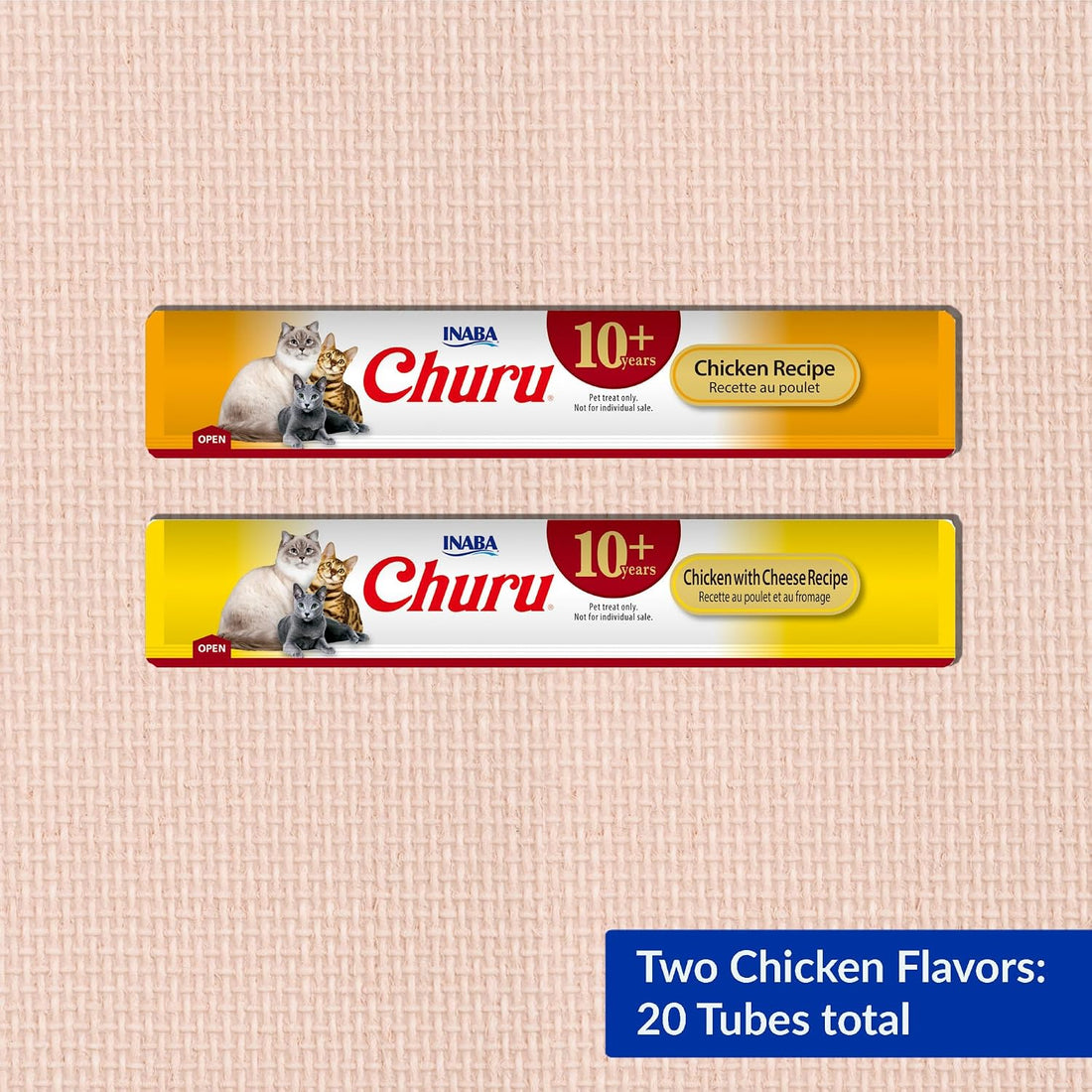 INABA Churu for Senior 10+, Creamy Lickable Cat Treats with Taurine