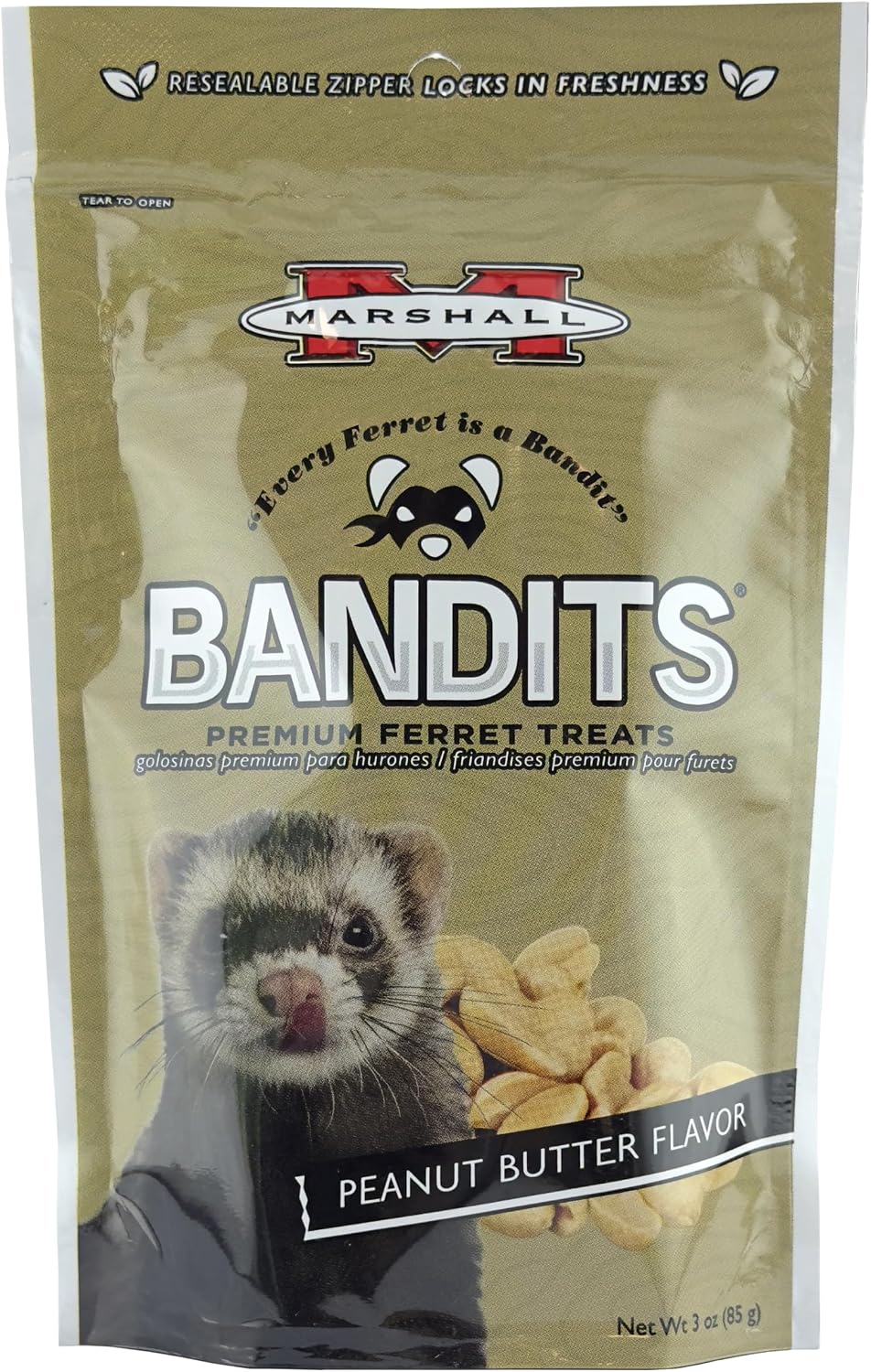 Marshall Bandits Premium Ferret Treats – Peanut Butter Flavor – 3 oz