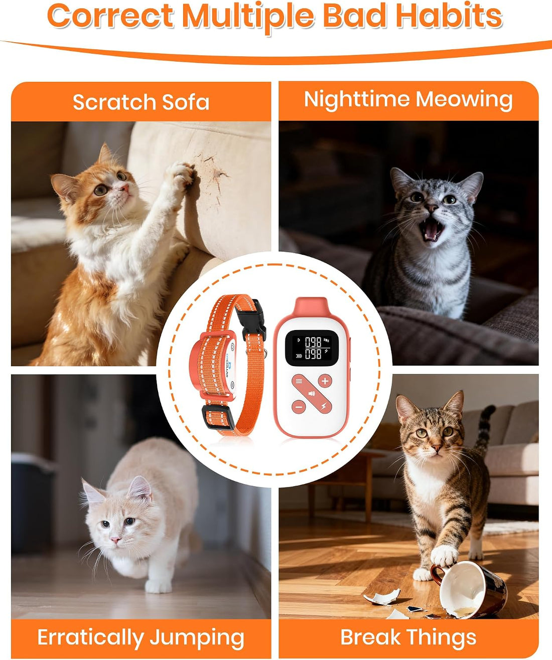 Lightweight Cat Shock Collar with Remote