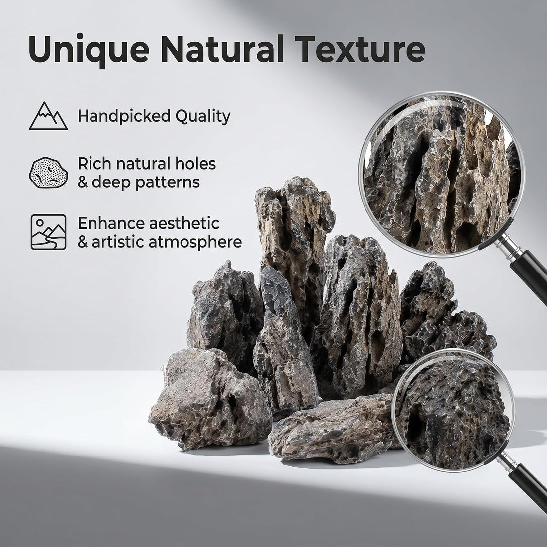 3LBs Natural Seiryu Stones,Aquarium Aquascaping Decor Rocks (2-5 inch)