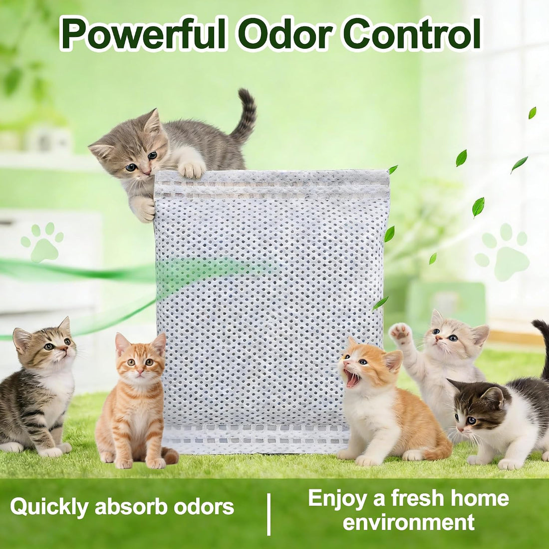 NEWKE 12Pcs Activated Carbon Odor Remover Refills for Hooded Cat