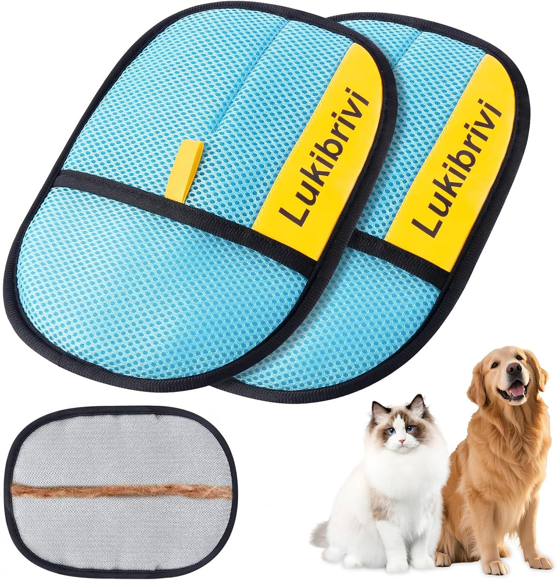 Pet Hair Removal Glove for Dogs & Cats