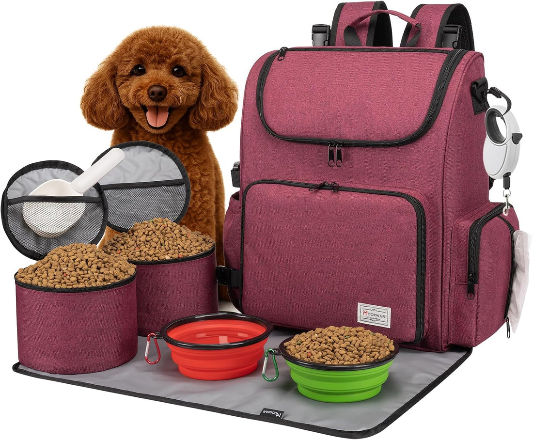 Modoker Multi-Compartment Dog Travel Backpack for Pet Supplies