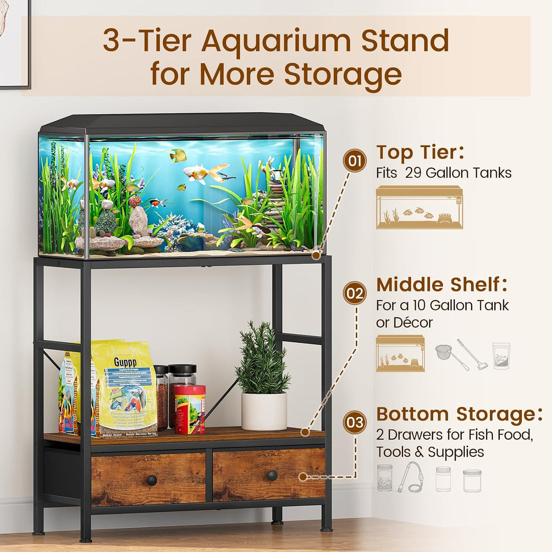 Snughome 29 Gallon Fish Tank Stand