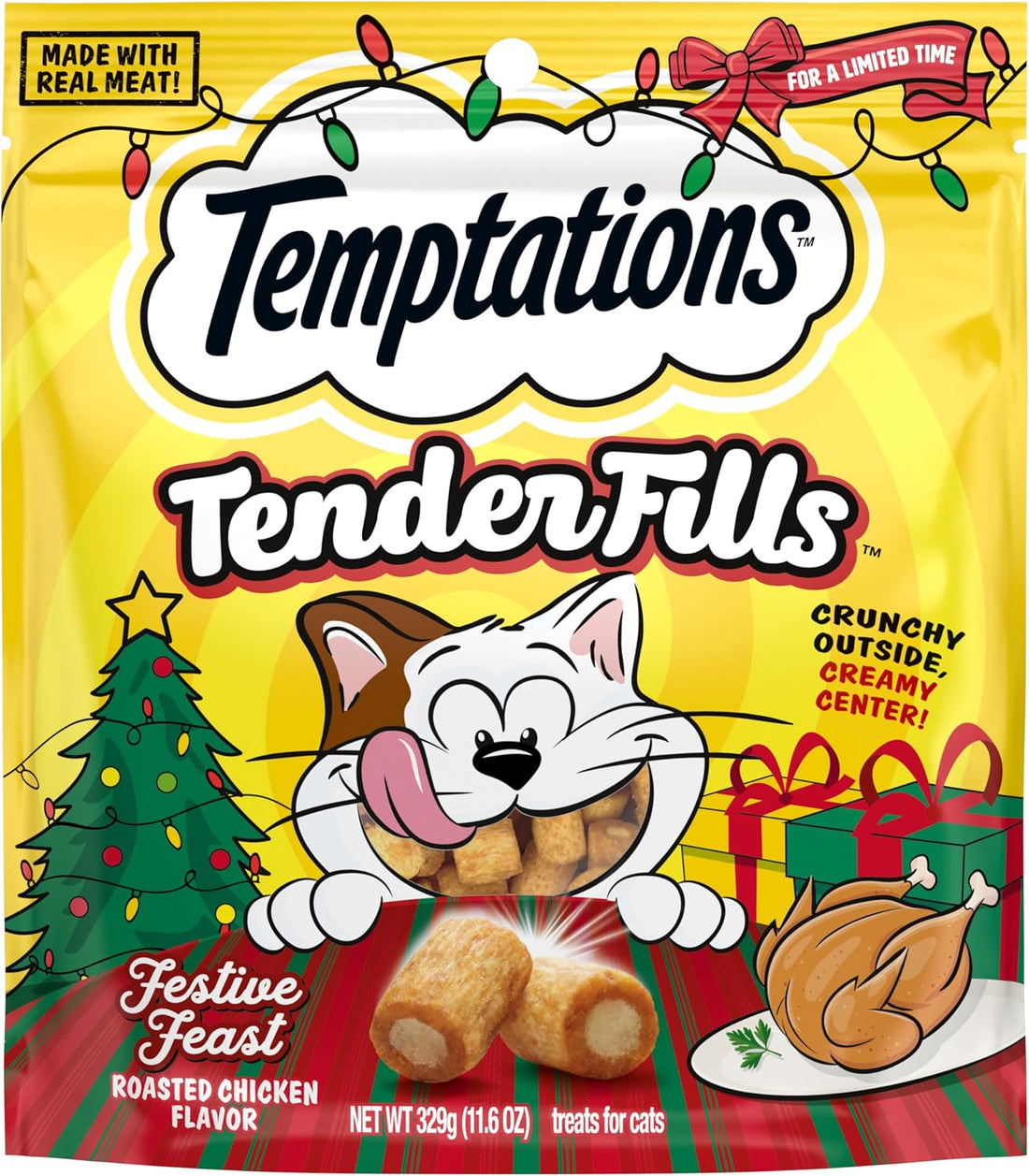 Temptations Tender Fills Adult Cat Treats, Festive Feast Flavor