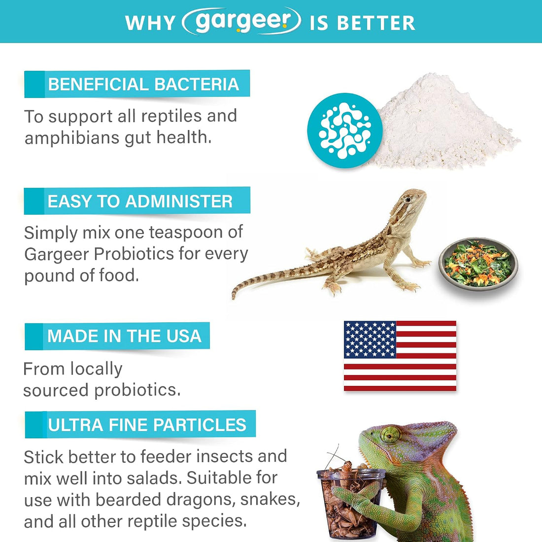 Gargeer 2oz All Reptile Probiotics. Improved Appetite & Digestion.