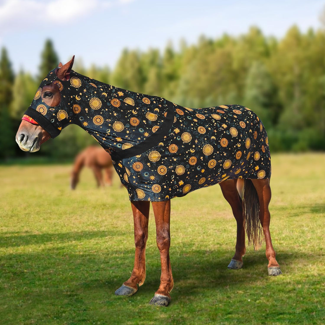 Comfortable Stretch Spandex Full-Body Horse Sheet, White, Size L