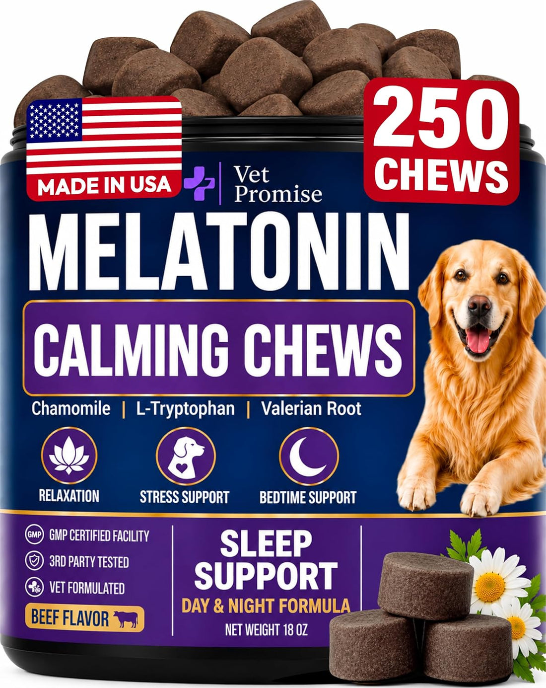 Melatonin for Dogs - 250 Chews