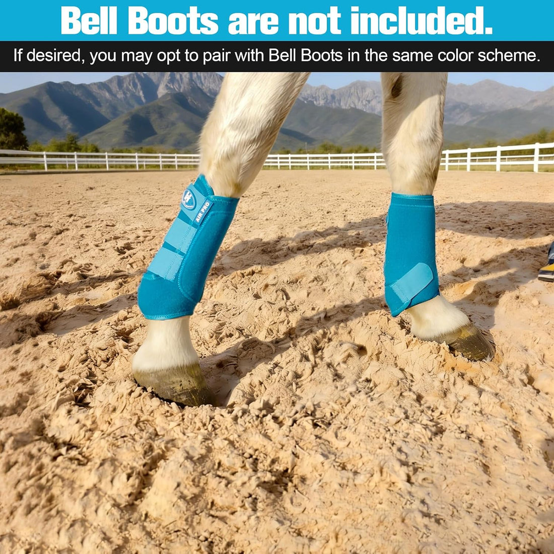 2 Pair Splint Boots for Horses Outdoor Sports(Pacific, Medium)