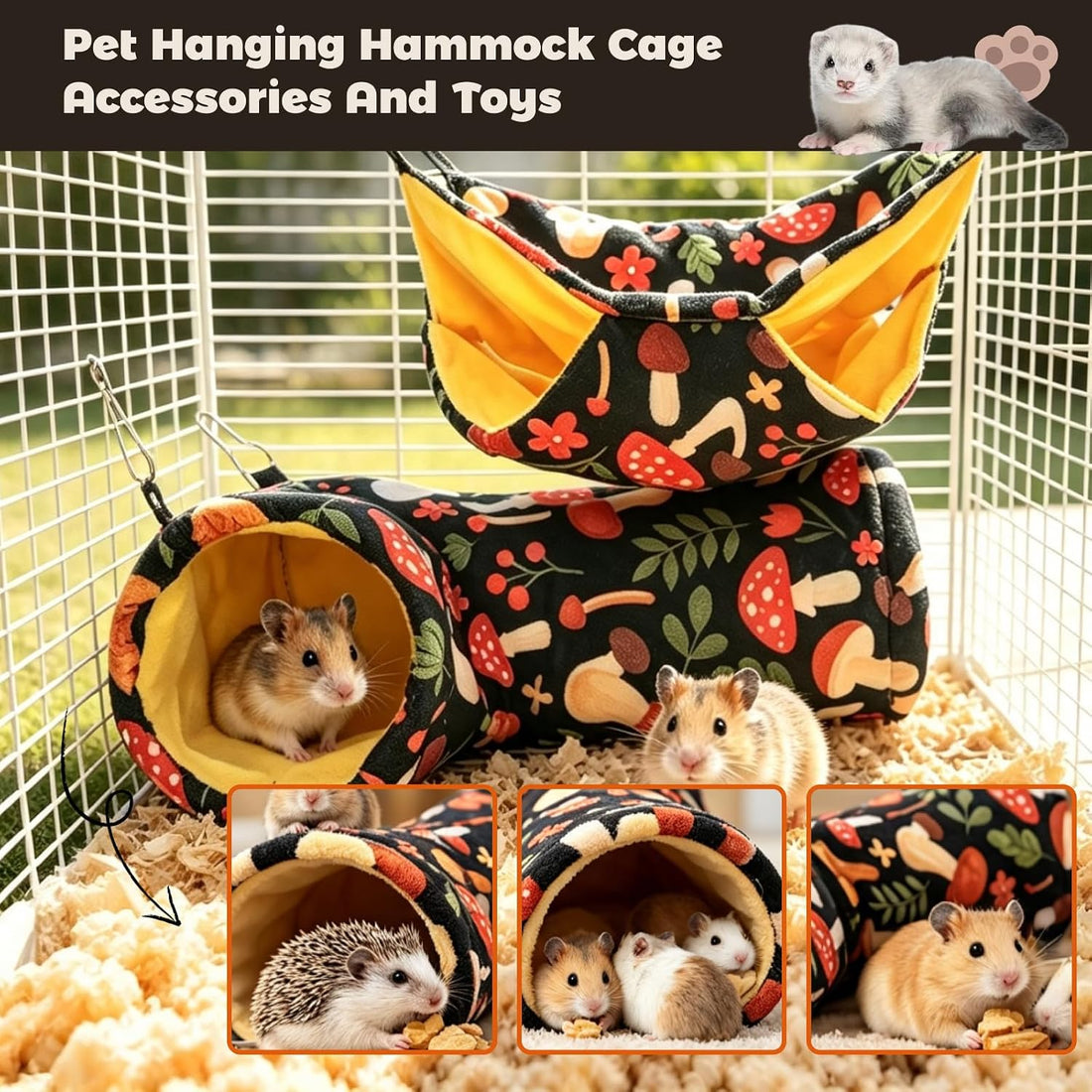 Guinea Pig Rat Tunnel & Tubes for Bunny Bedding