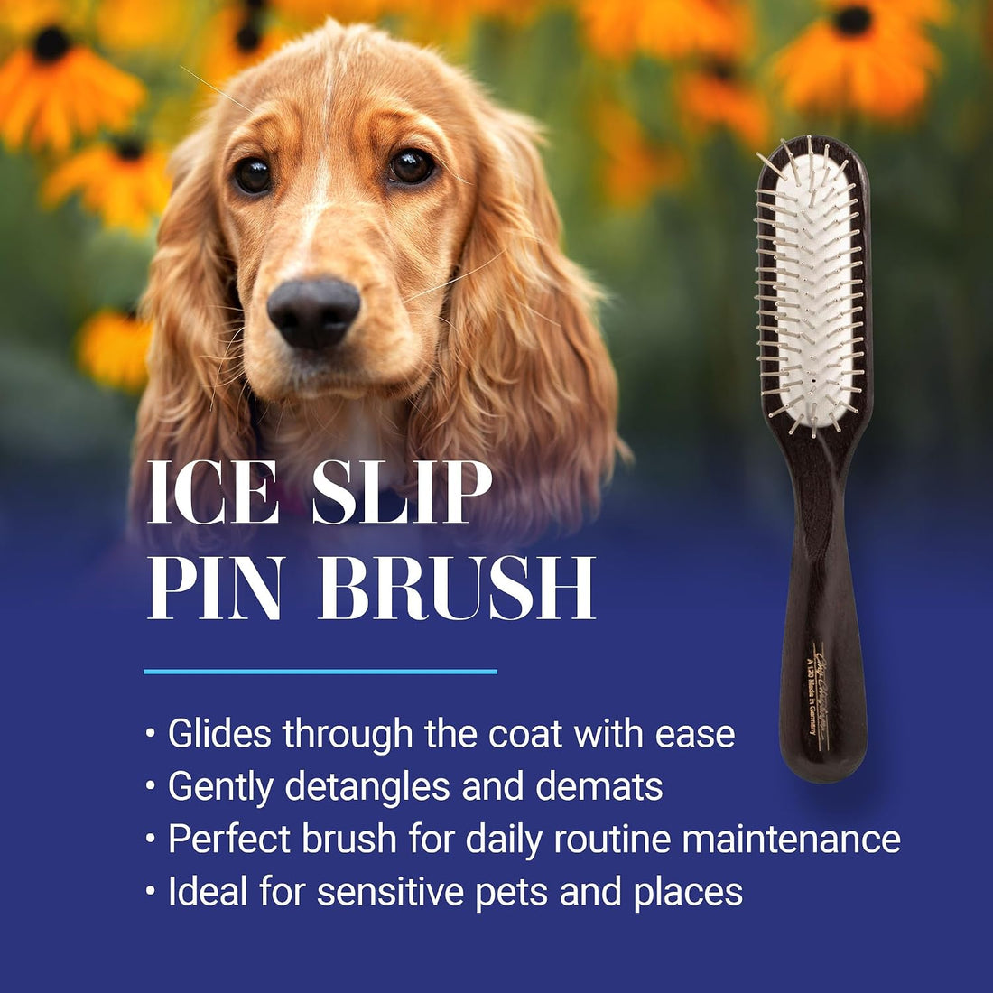 Chris Christensen Dog Brush, 20 mm. Ice Slip Dematting Brush