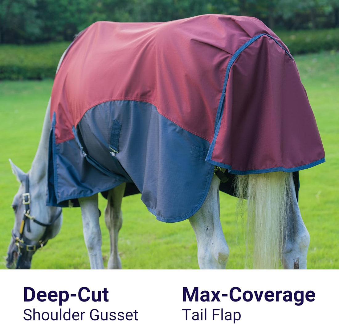 Horse Turnout Rain Sheet | 600 Denier Ripstop Turnout Blanket No Fill