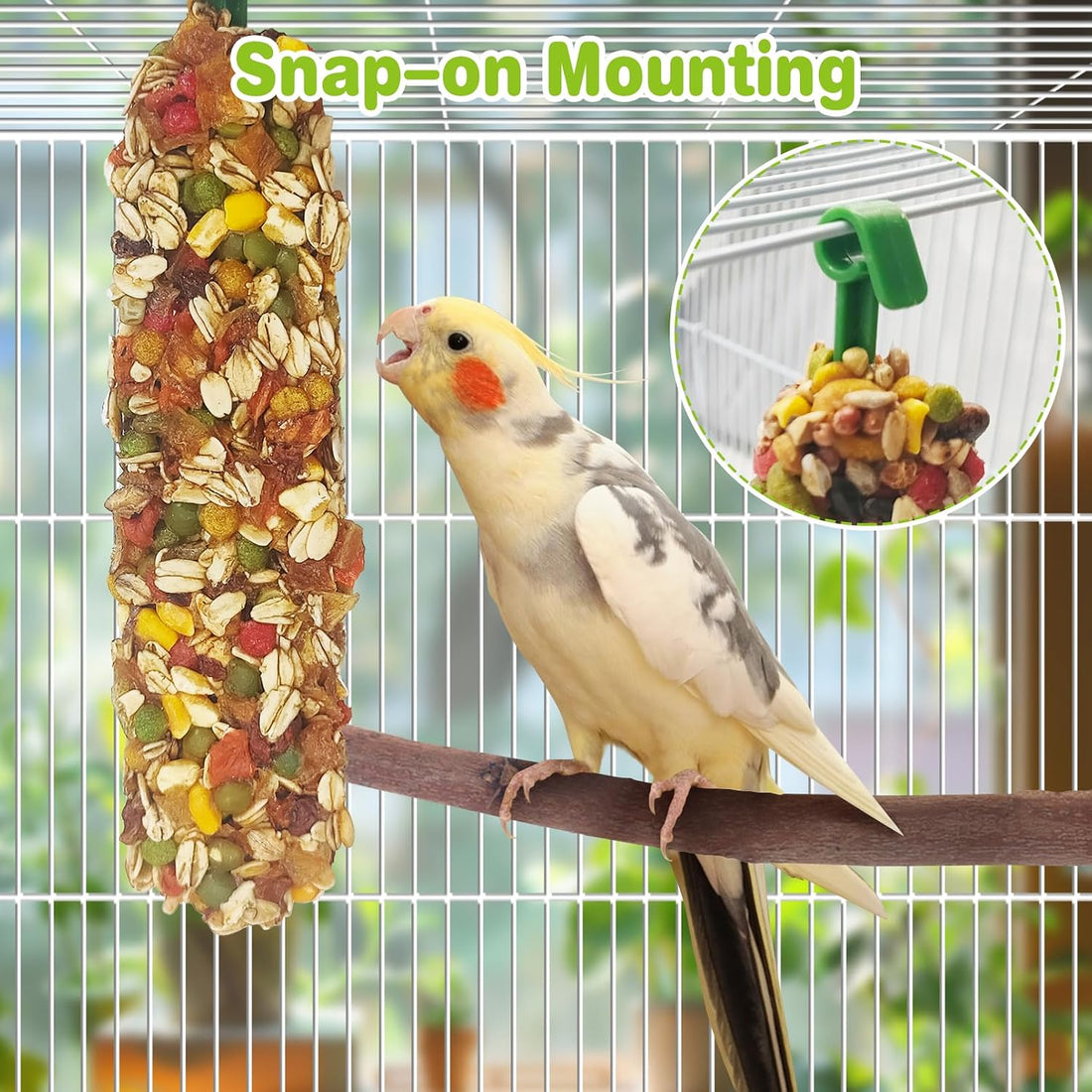 Parakeet Treats Sticks 3 PCS Bird Cereal Snacks Natural Chewing Toys