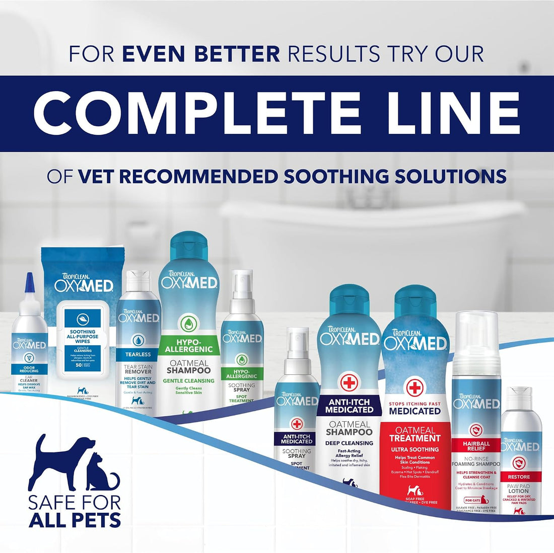 TropiClean OxyMed Hypoallergenic Dog Shampoo for Allergies and Itching