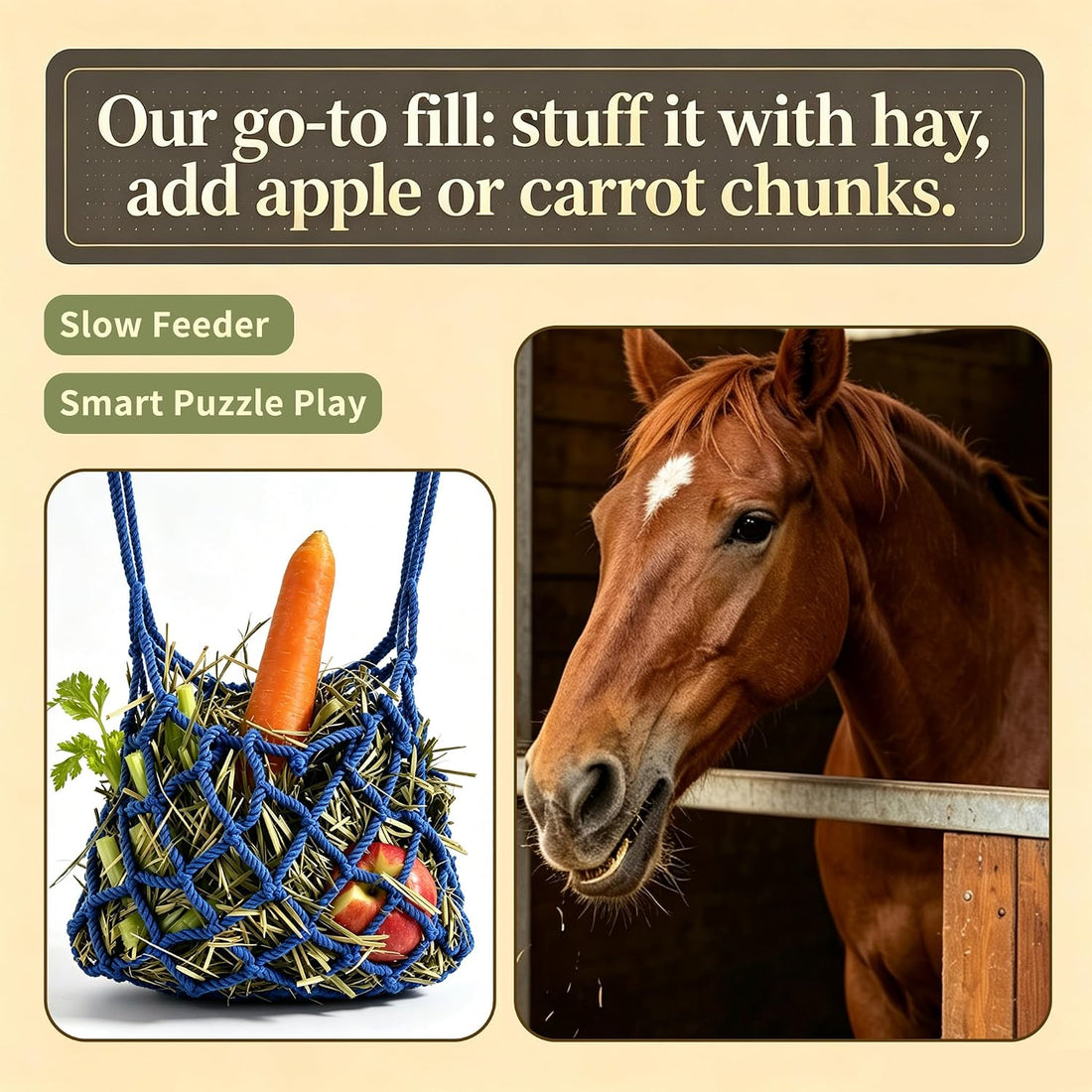 Horse Feeder Ball Toy for Stable: 1Sec Quick-Fill Hay