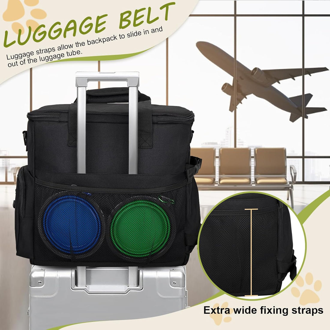 Dog Travel Bag Airline Approved–Pet Travel Tote with Collapsible