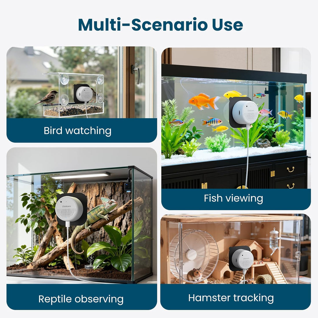 litokam F1.0 Aperture Fish Tank & Reptile Pet Camera.2K 3MP