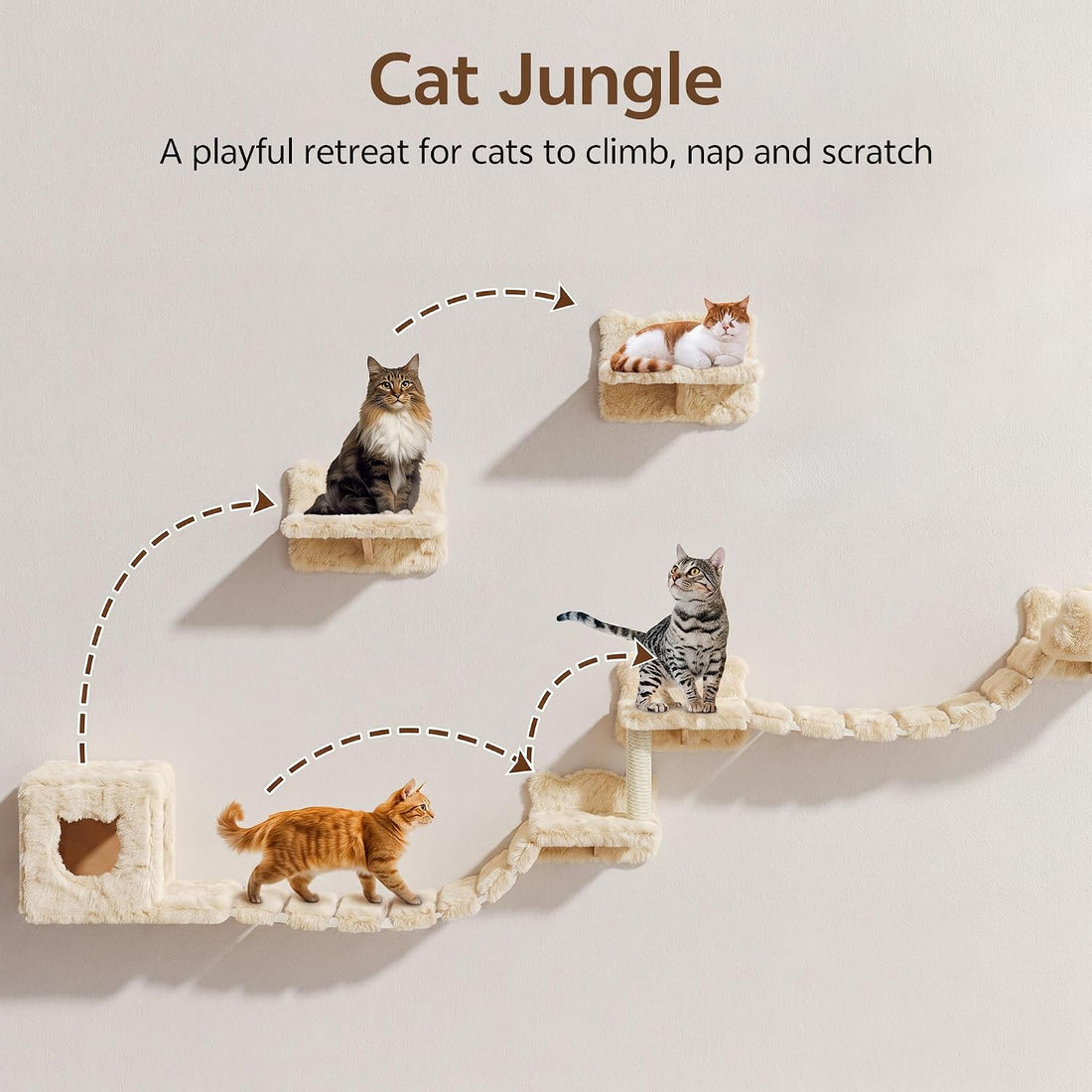 Homiflex 9-in-1 Cat Wall Shelves