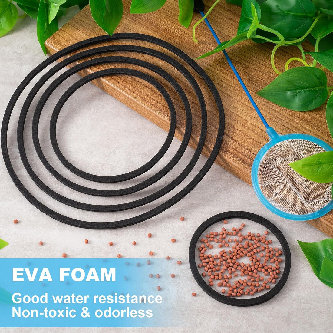 PAGOW 10pcs Fish Feeding Rings Set