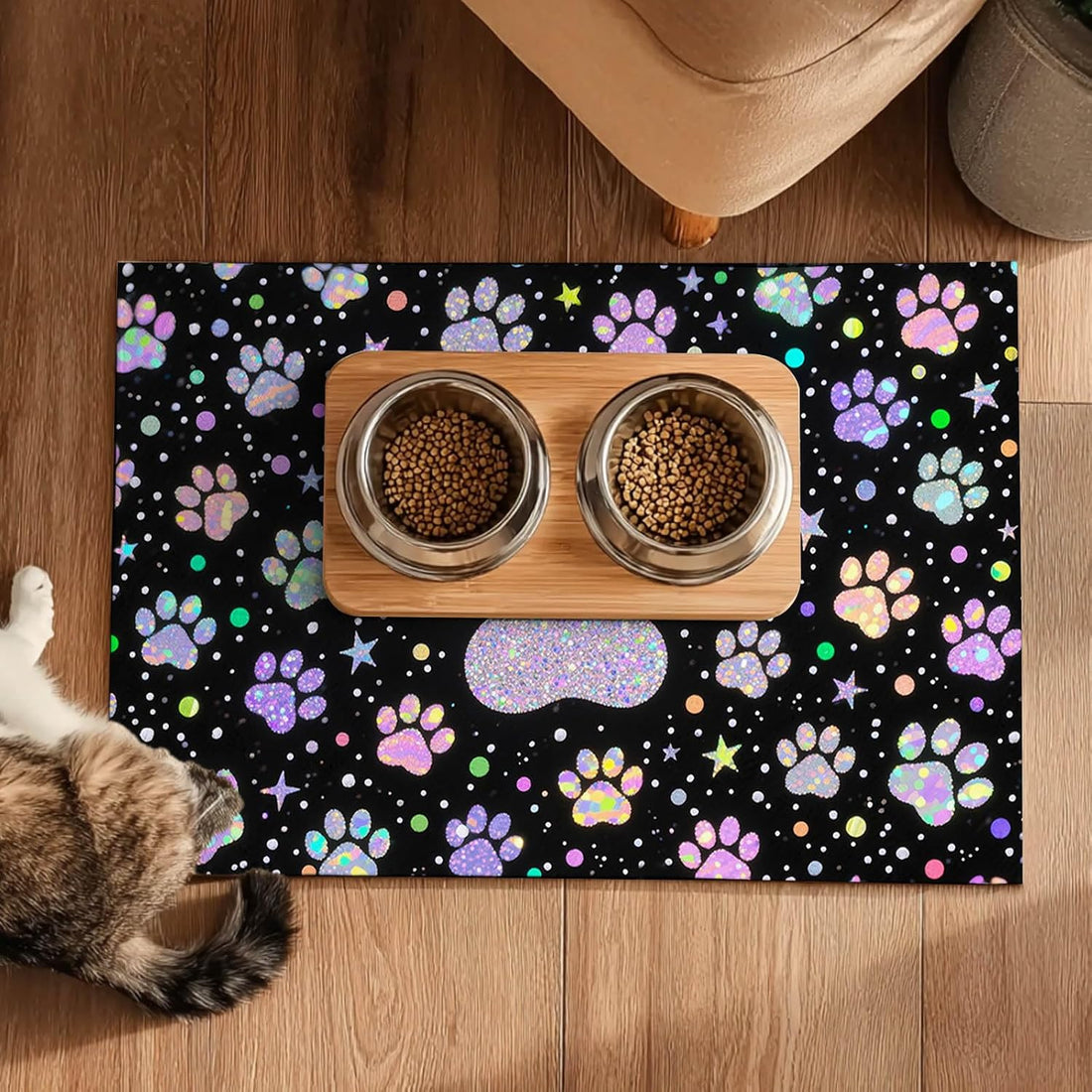 HOMETITUTE Pet Feeding Mats Cat Mat for Food and Water 20" x 12"