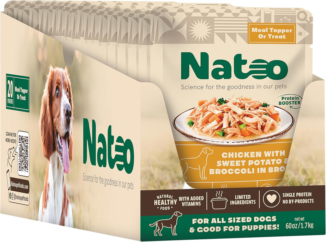 NATOO Dog Food Topper, Salmon with Brown Rice, 3 oz, Case of 20