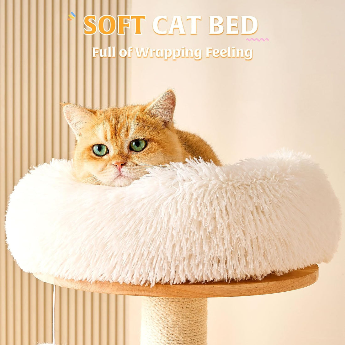 HITTITE Solid Wood Cat Tree Tower with Scratching Post