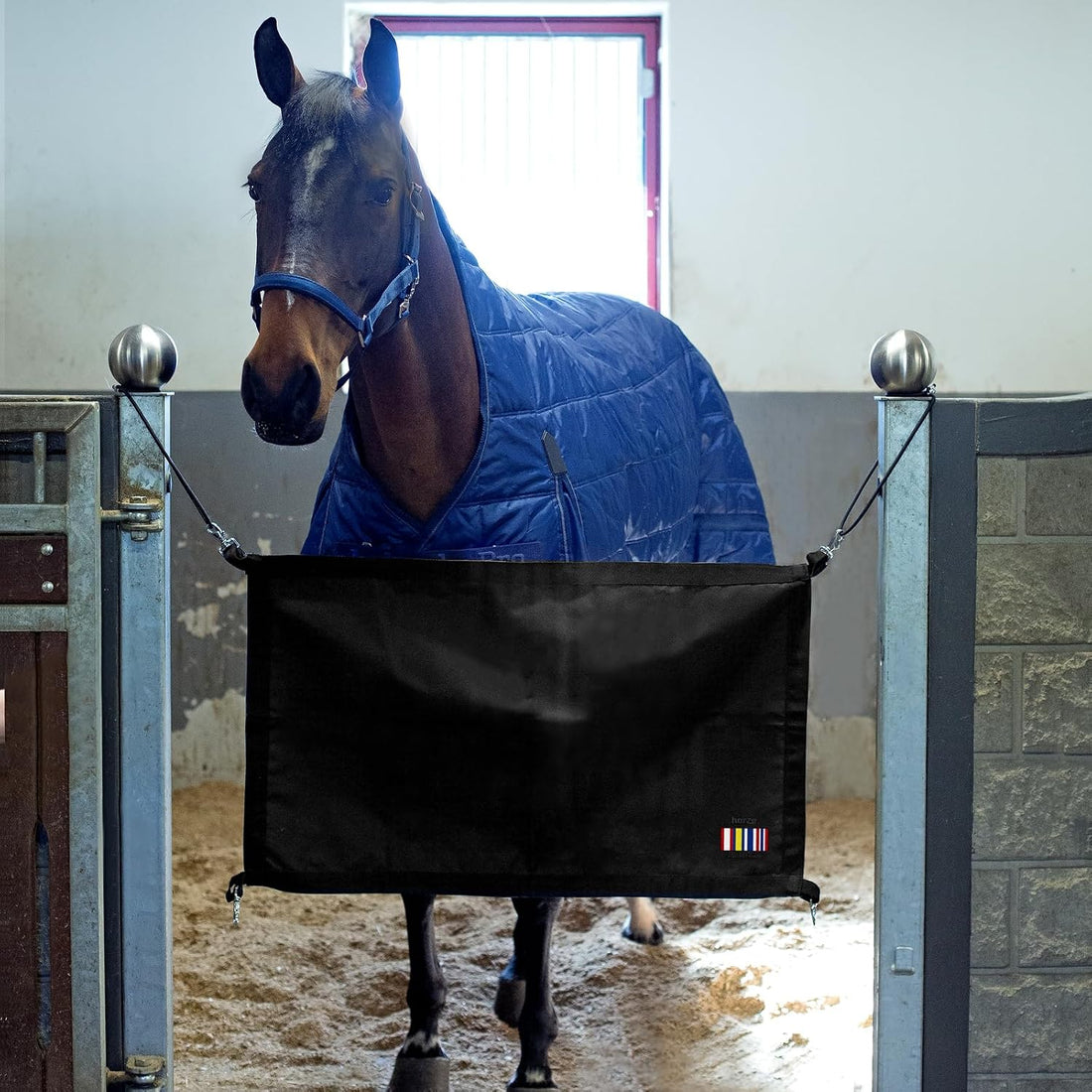 HORZE Durable Polyester Horse Stall Guard with Adjustable Straps