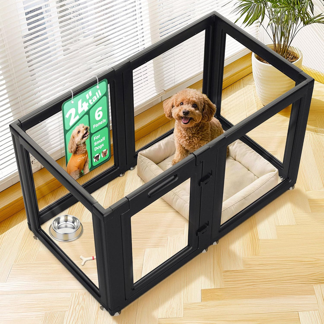 FXW Add-On Whelping Gate & Panel for AuraSpace Acrylic Indoor Dog