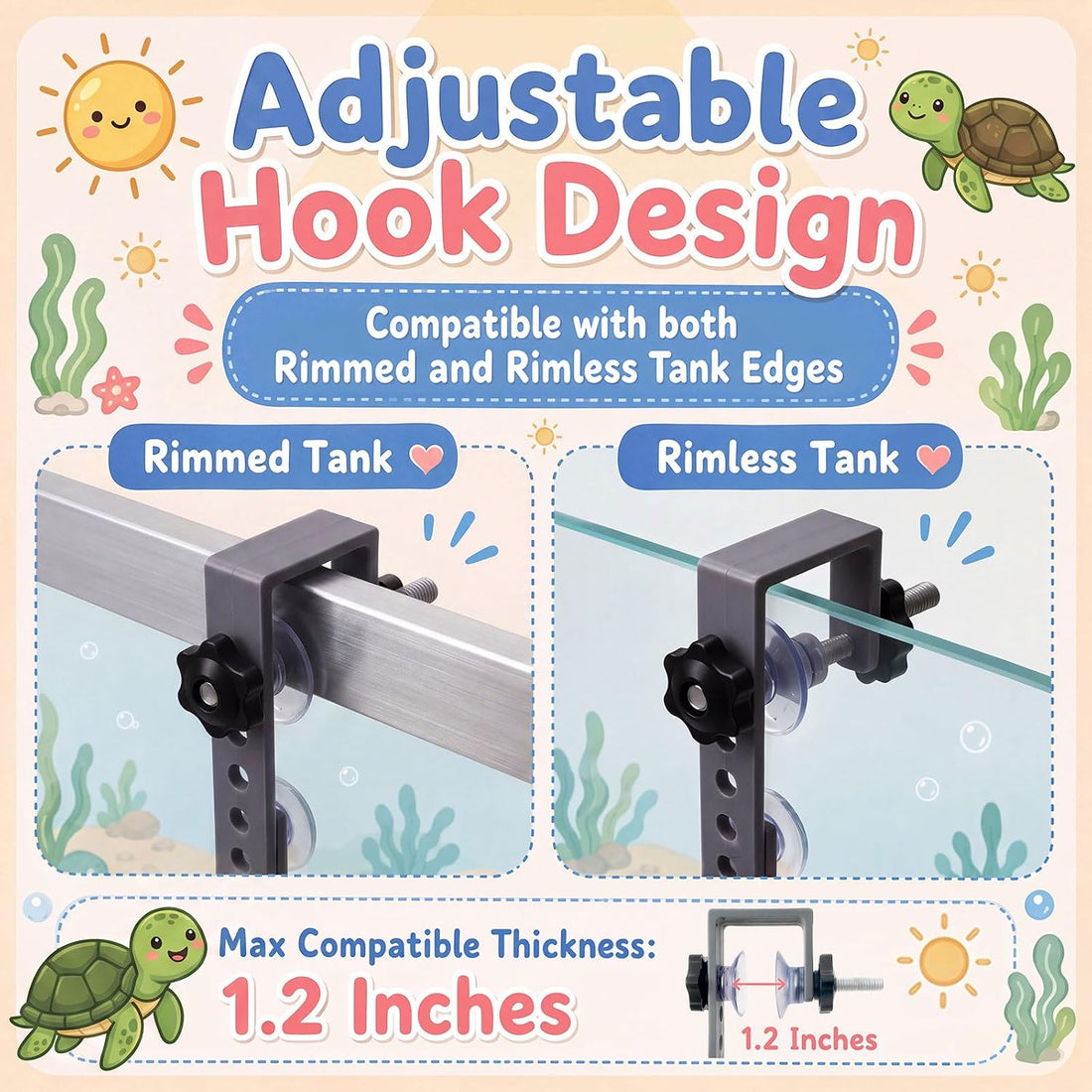 Adjustable Hanging Turtle Basking Platform, Turtle Dock