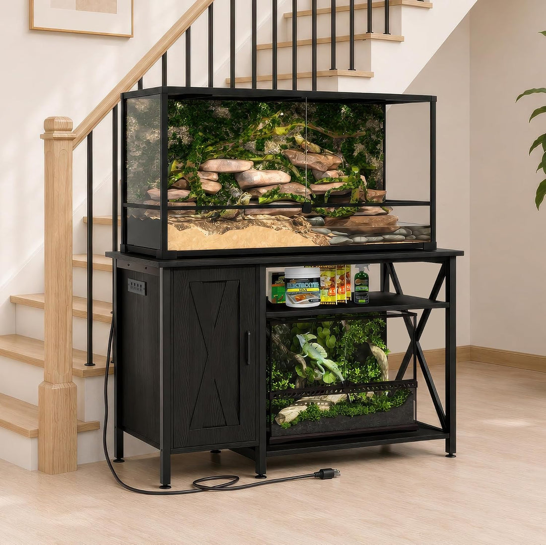 Herture 120 Gallon Reptile Tank Stand, 4x2x2 Reptile Enclosure Stand