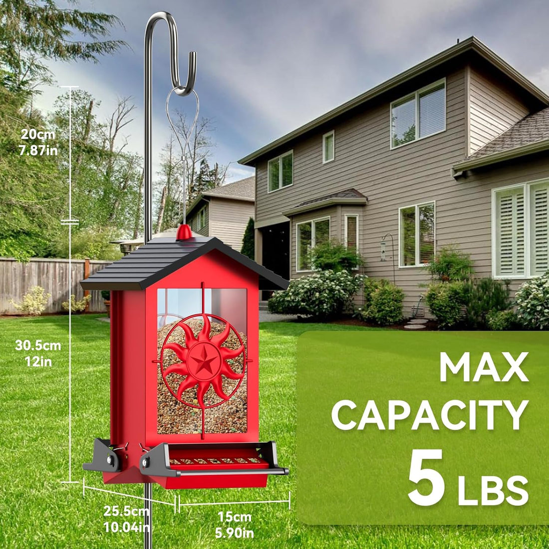 Squirrel Proof Bird Feeders for Outdoors with Weight-Activated