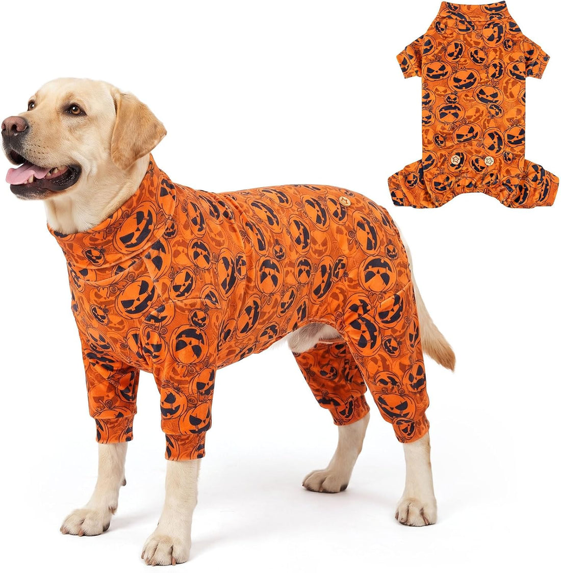 KYEESE Halloween Dog Pajamas for Medium Large Dog Onesie with Pumpkin