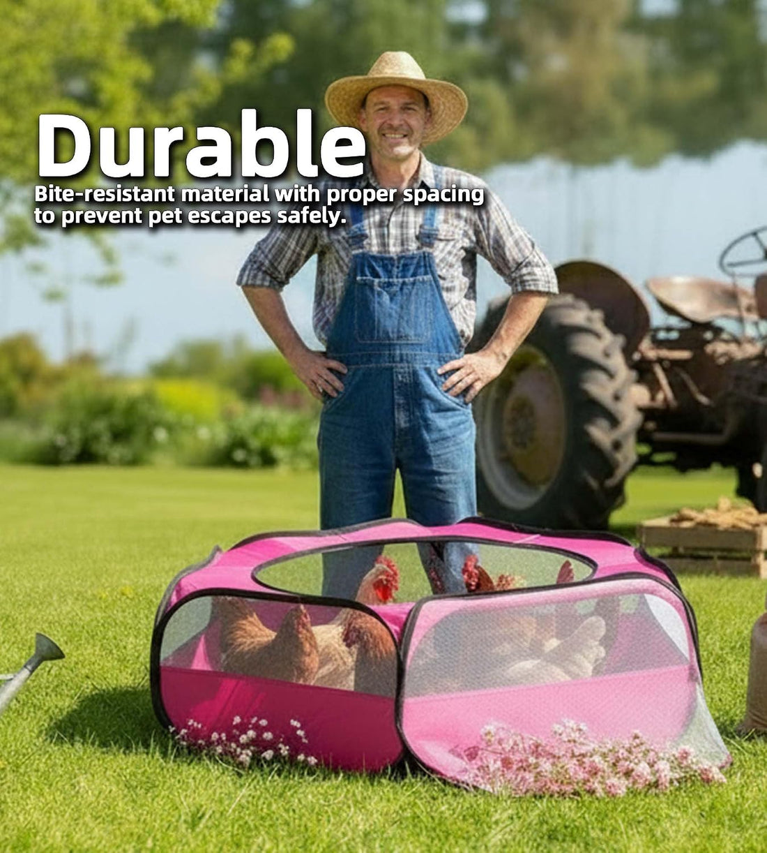 Small Animal Playpen with Mesh Cover & Waterproof Bottom Cat Tent