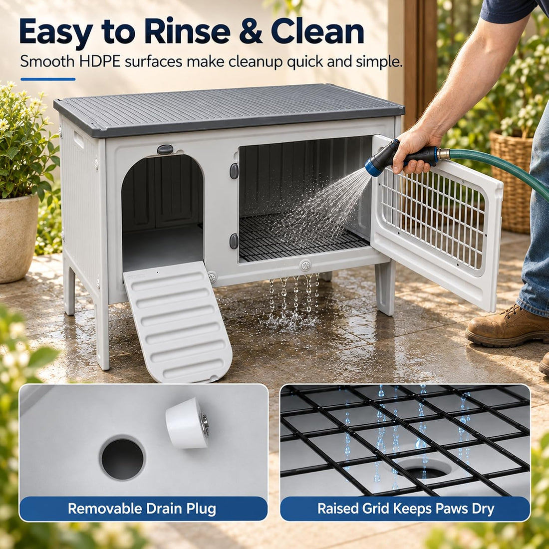 Rockever Rabbit Hutch Indoor Outdoor